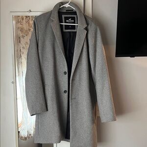 Hollister Men's Classic Gray Trench Coat